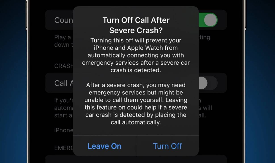 澄海苹果14维修分享 iPhone 14 和 Apple Watch 上关闭崩溃检测 