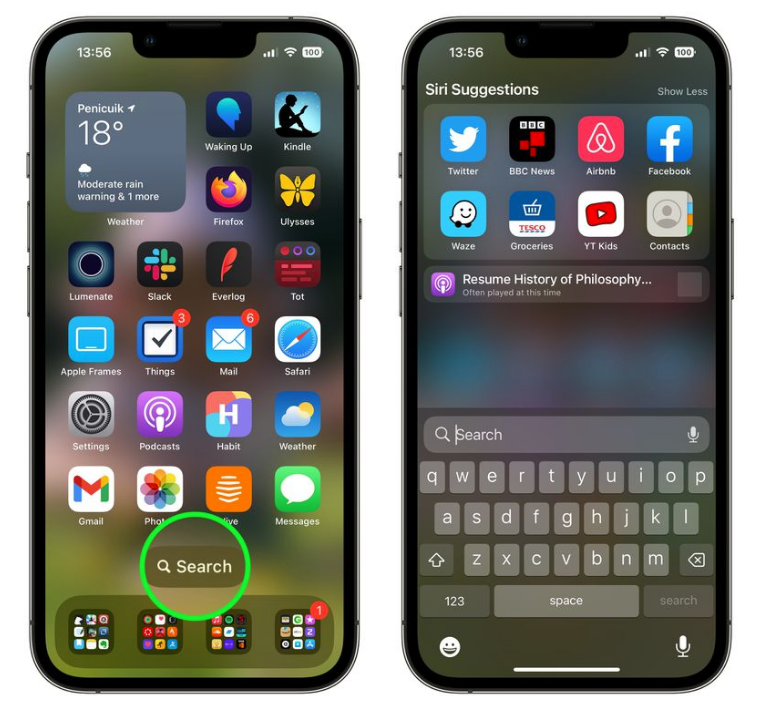 澄海苹果手机维修分享升级到 iOS 16 后，如何删除主屏幕上的搜索按钮 